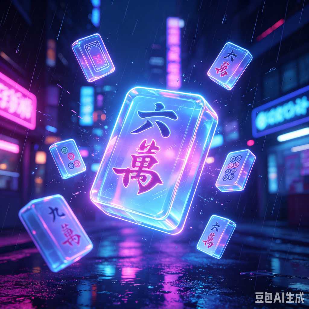gradient blue mahjong tiles
